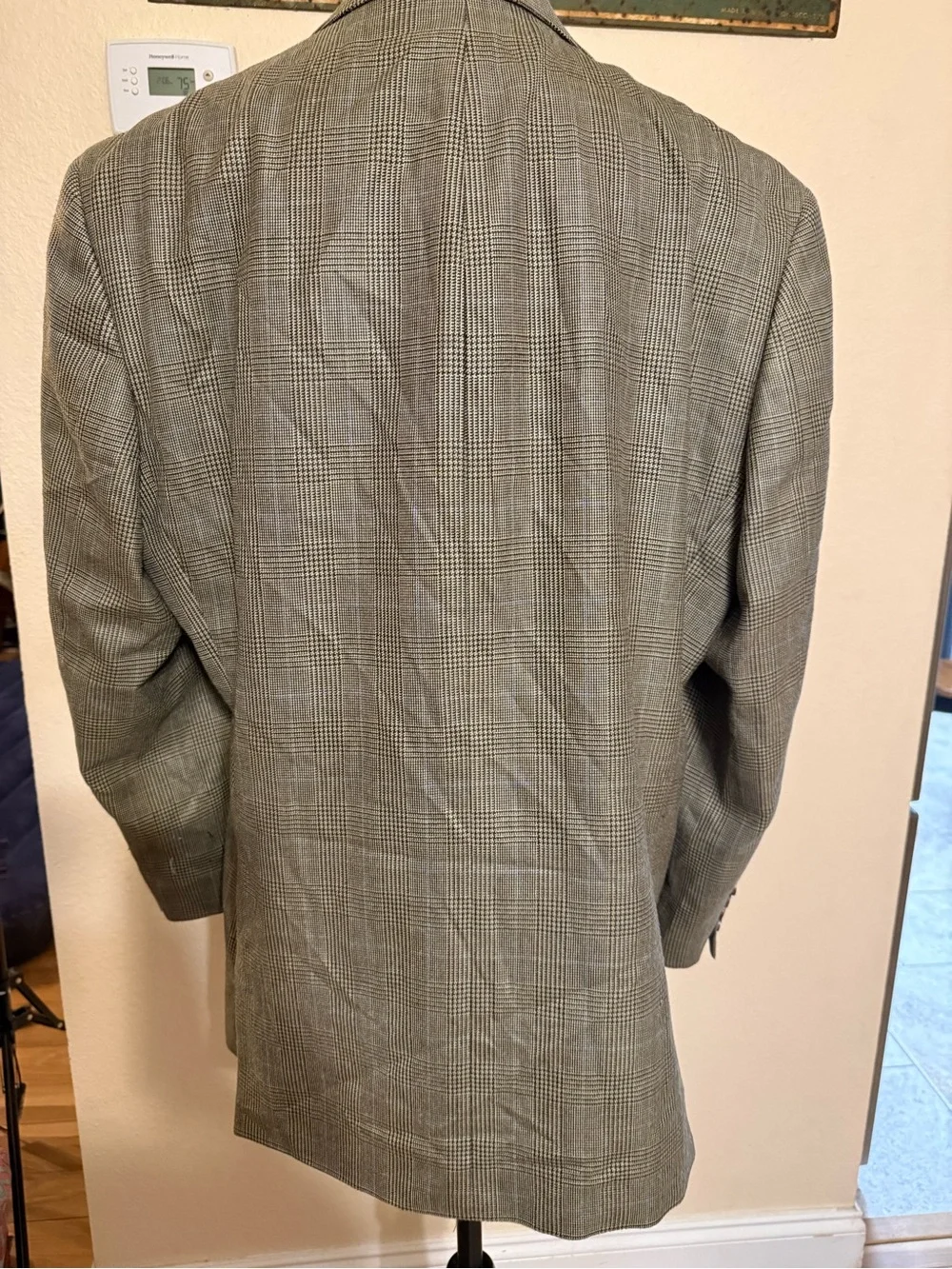 Lauren Ralph Lauren Blazer 44R Wool Silk Blend 2 Button Sports Coat Houndstooth